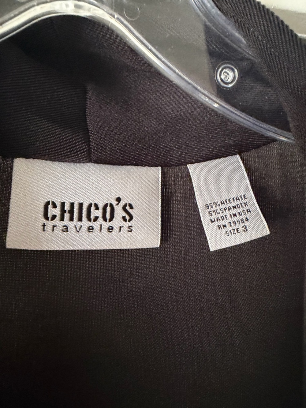 Chico's Black Long Open-Front Duster - Picture 3 of 4